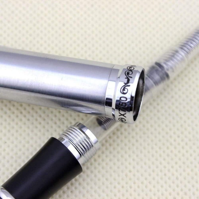JDYYICZ Full Silvery Mat Fountain Pen X750 Broad 18kgp Best Metal Pen